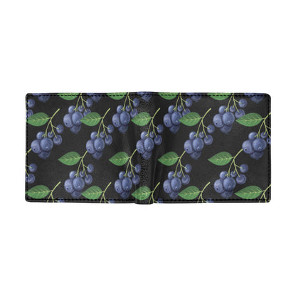 Blueberry Pattern Print Design BB01 Men's ID Card Wallet