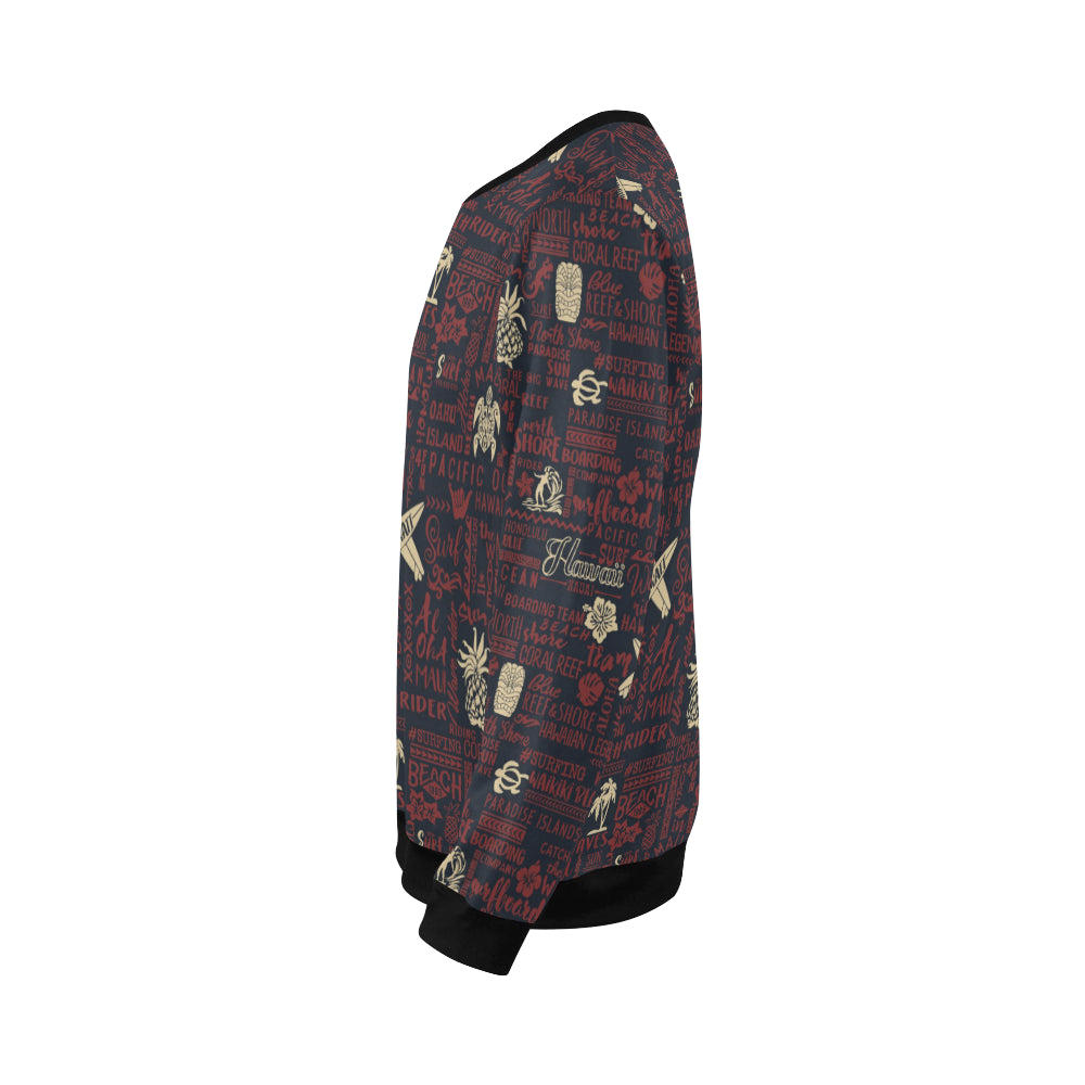 Hawaiian Themed Pattern Print Design H017 Men Long Sleeve Sweatshirt