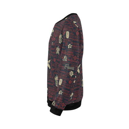 Hawaiian Themed Pattern Print Design H017 Men Long Sleeve Sweatshirt
