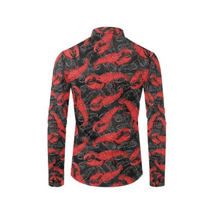 Lobster Pattern Print Design 04 Men's Long Sleeve Shirt
