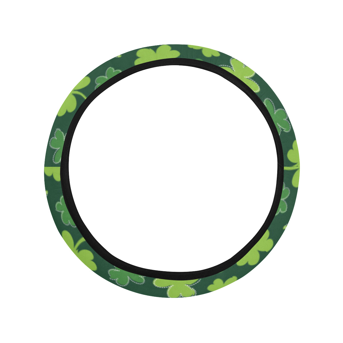 Clover  Pattern Print Design 02 Steering Wheel Cover with Elastic Edge