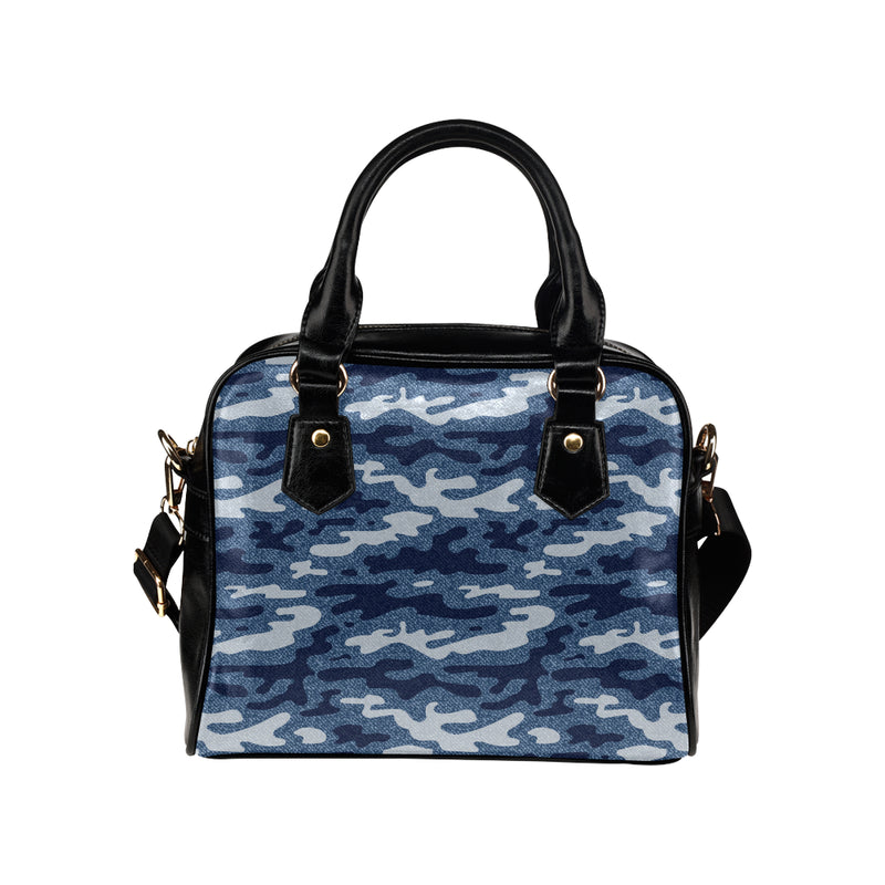 Jean Camouflage Pattern Print Design 05 Shoulder Handbag