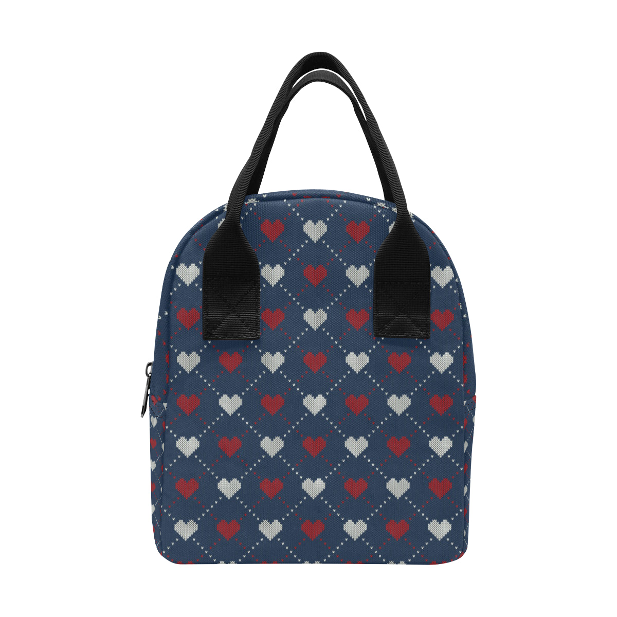 Heart Knit Pattern Print Design HE05 Insulated Lunch Bag