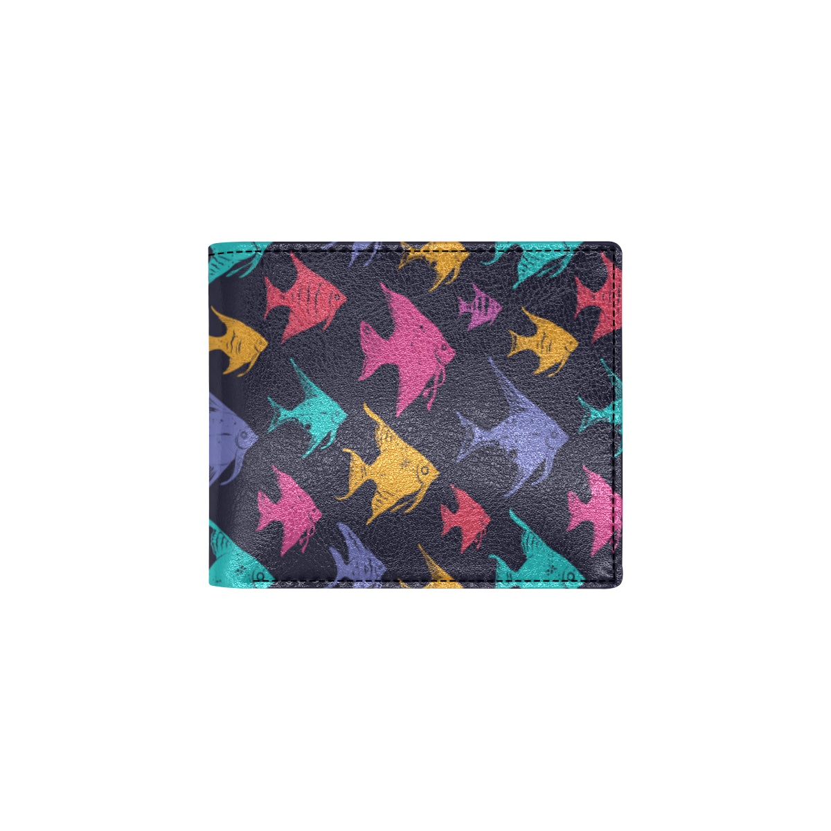 Angelfish Colorful Pattern Print Design 03 Men's ID Card Wallet