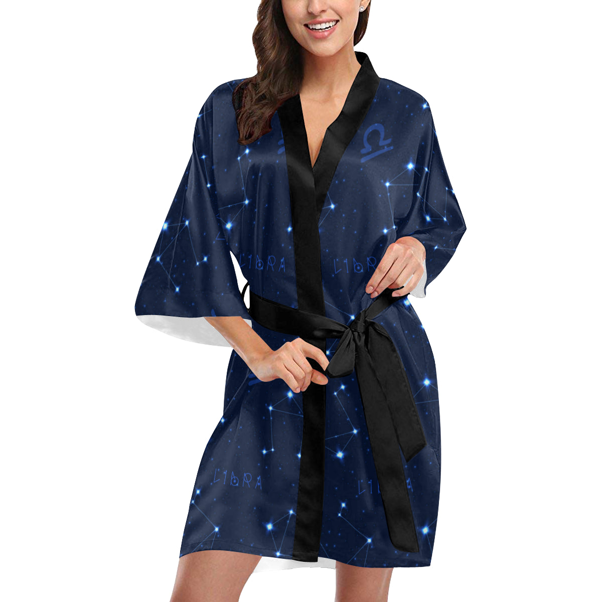 Libra Pattern Print Design 04 Women's Short Kimono