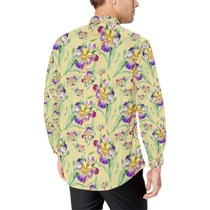 Iris Pattern Print Design IR06 Men's Long Sleeve Shirt