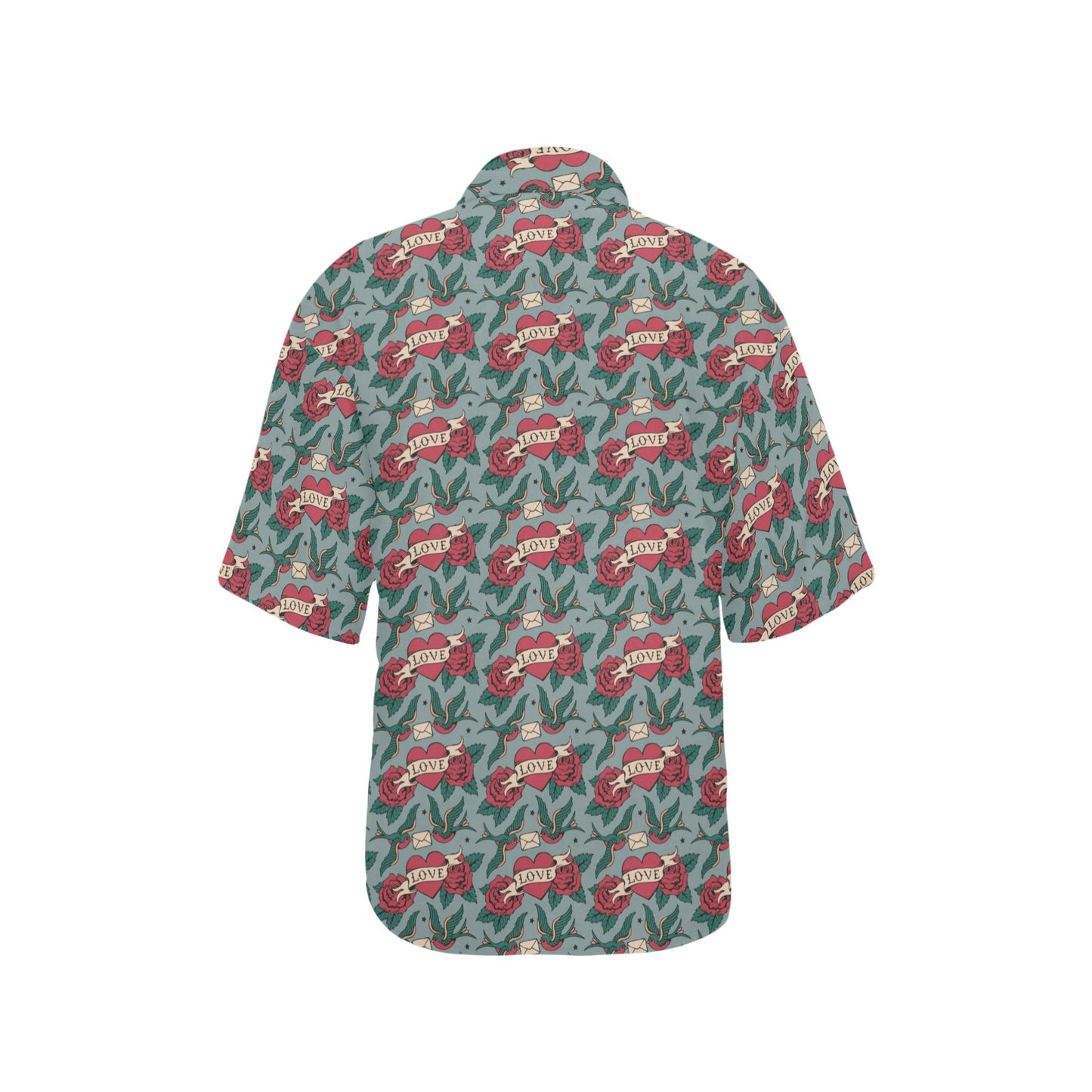 Tattoo Heart Print Design LKS301 Women's Hawaiian Shirt