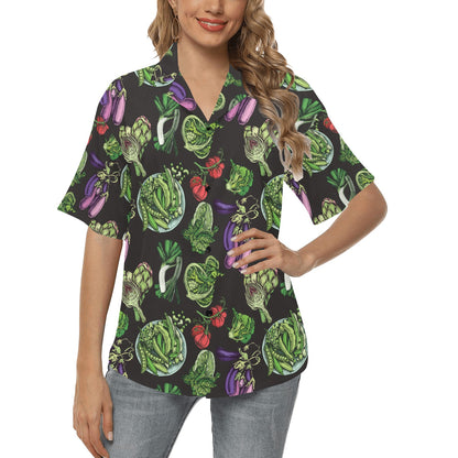 Lettuce Pattern Print Design 01 Women's Hawaiian Shirt