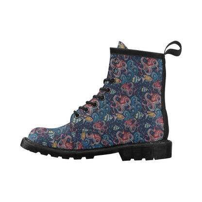 Underwater Giant Squid Print Design LKS302 Women's Boots