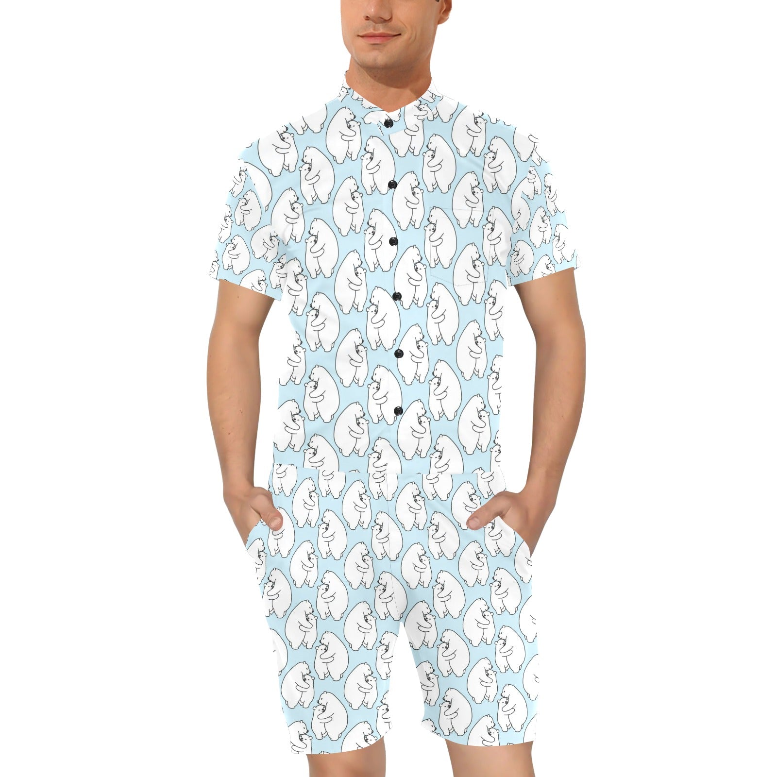 Polar Bear Pattern Print Design PB08 Men's Romper