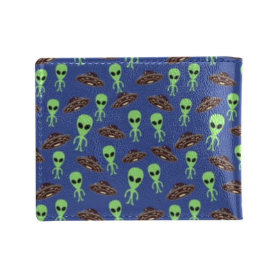 Alien Green UFO Pattern Men's ID Card Wallet