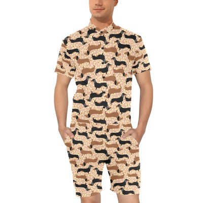 Dachshund Pattern Print Design 011 Men's Romper