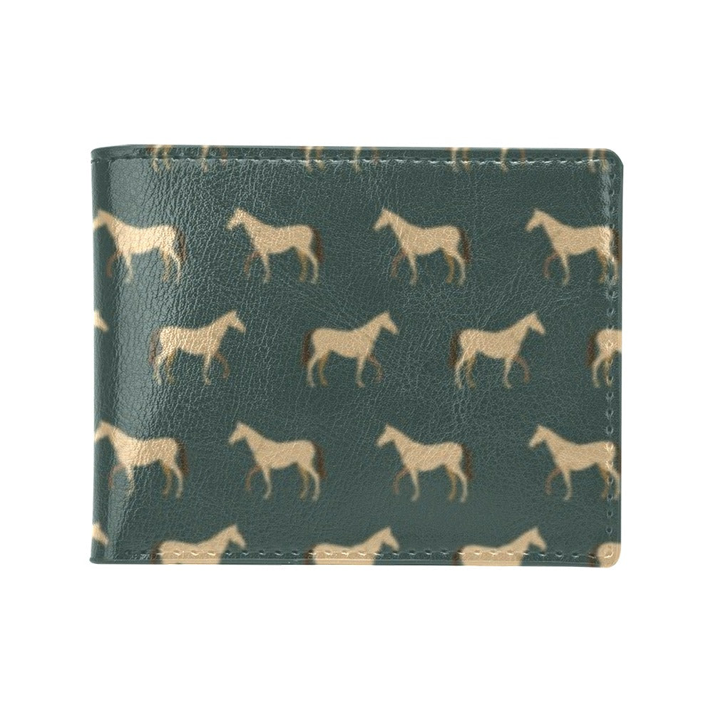 Horse Classic Themed Pattern Print Men's ID Card Wallet