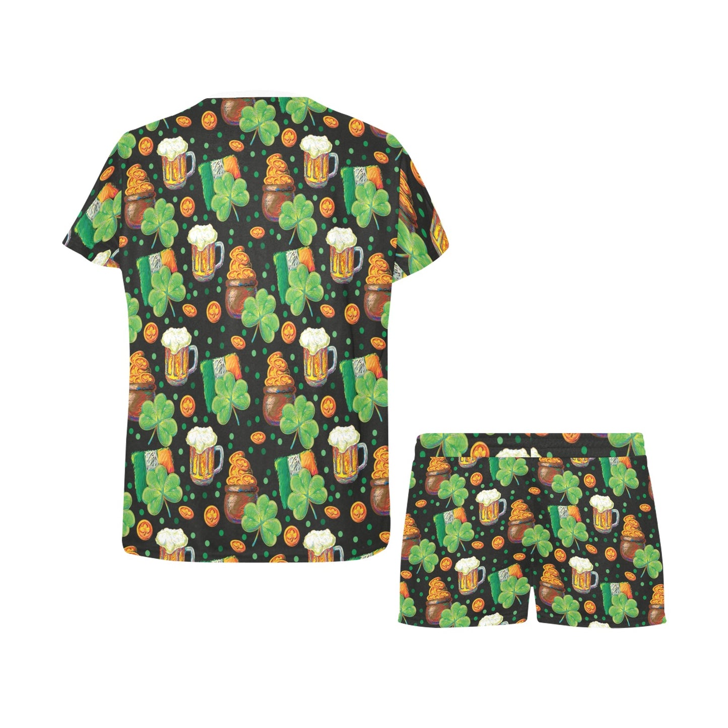 St Patricks Day Print Design LKS303 Women's Short Pajama Set