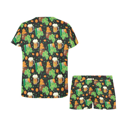 St Patricks Day Print Design LKS303 Women's Short Pajama Set