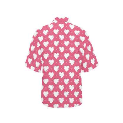 Heart Pattern Print Design HE07 Women's Hawaiian Shirt