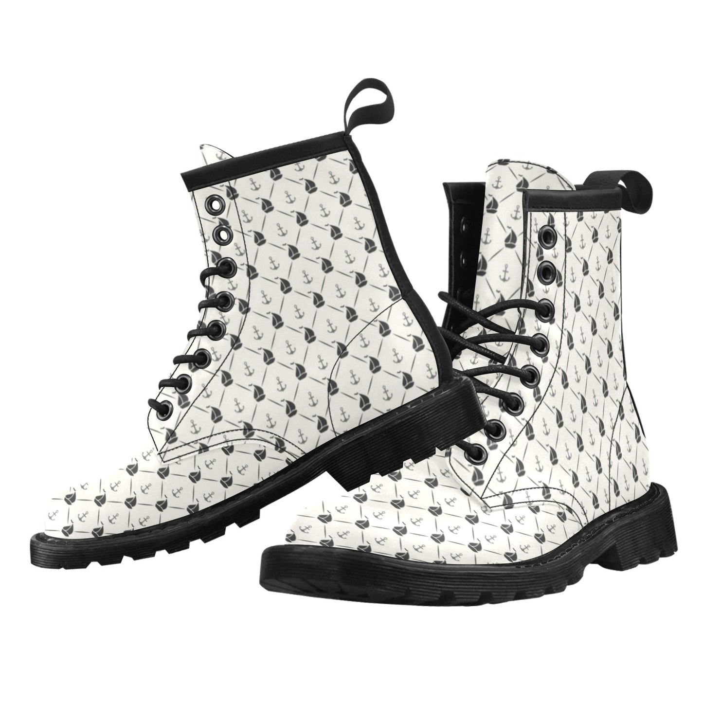 Sailboat Print Design LKS302 Women's Boots