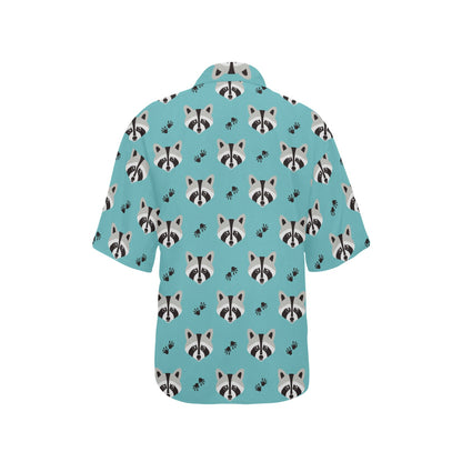 Raccoon Pattern Print Design A01 Women's Hawaiian Shirt