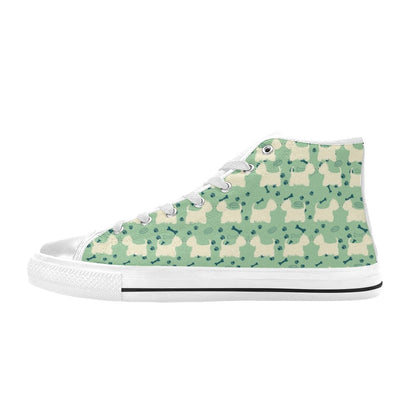 Scottish Terriers Print Design LKS302 High Top Women's White Shoes