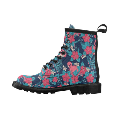 Flamingo Red Hibiscus Pattern Women's Boots