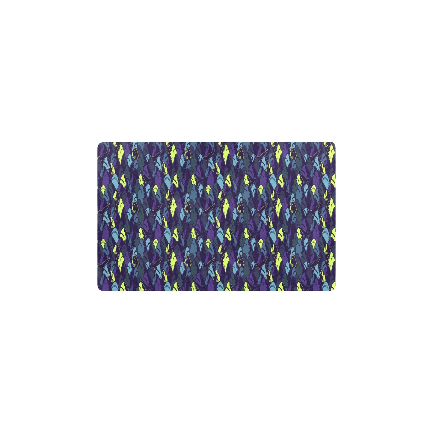 Shark Neon color Print Kitchen Mat