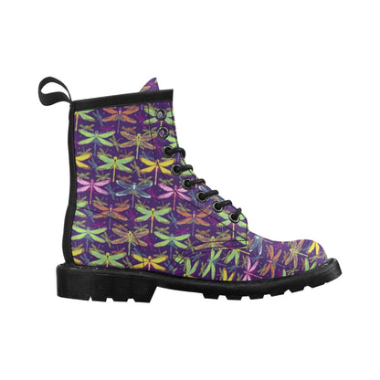 Dragonfly Neon Color Print Pattern Women's Boots