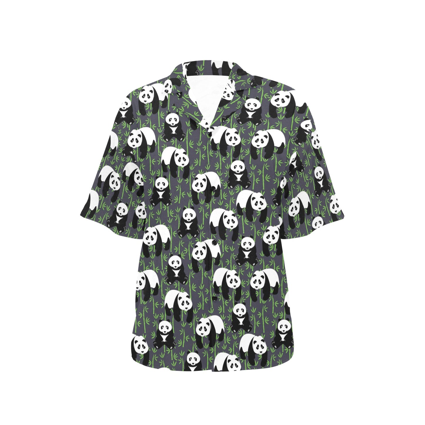 Panda Bear Bamboo Themed Print Women's Hawaiian Shirt