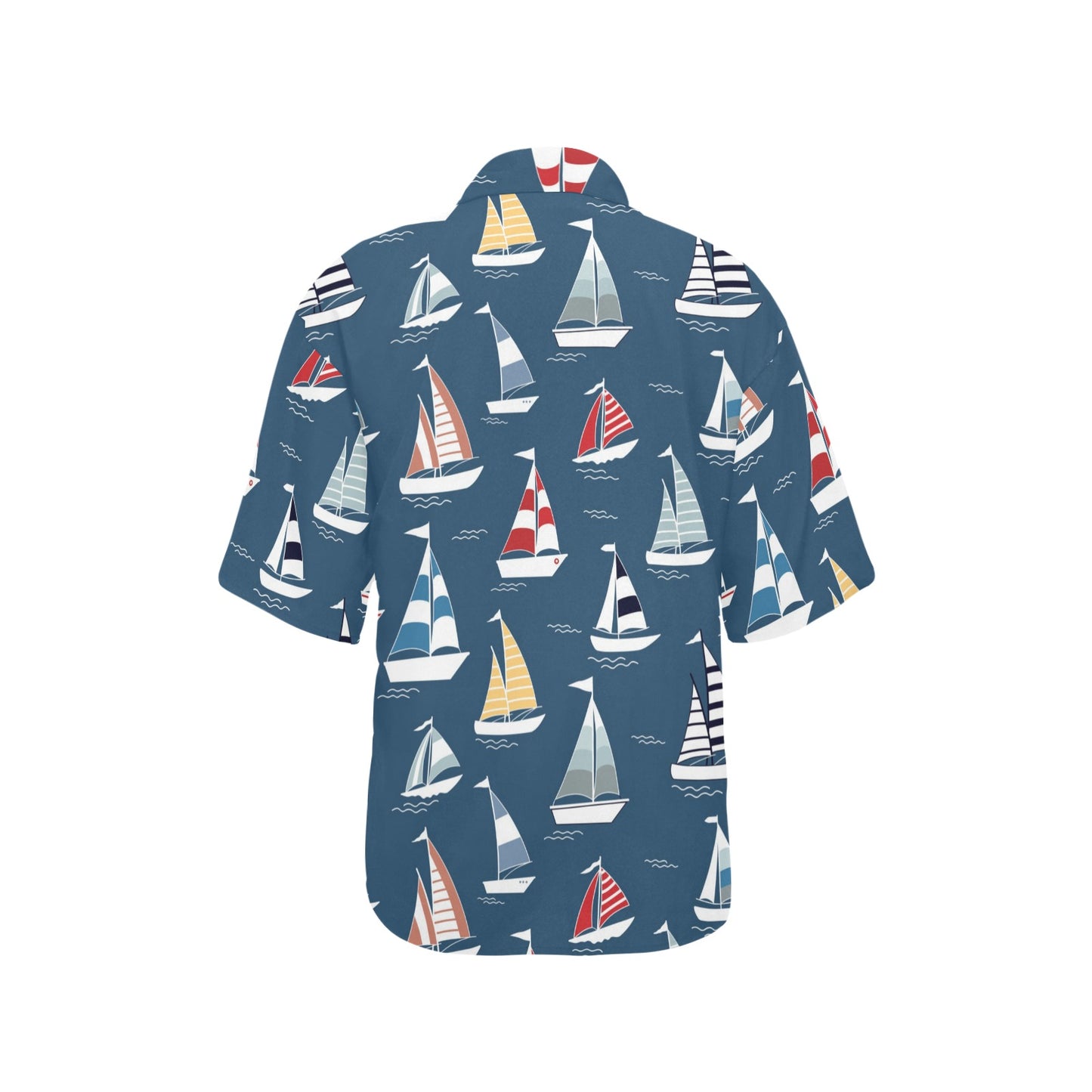 Sailing Ships Pattern Print Design A04 Women's Hawaiian Shirt