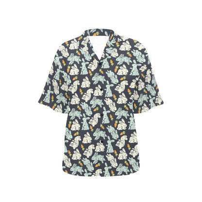 Bunny Pattern Print Design 04 Women's Hawaiian Shirt