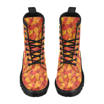 Elm Leave Autum Print Pattern Women's Boots