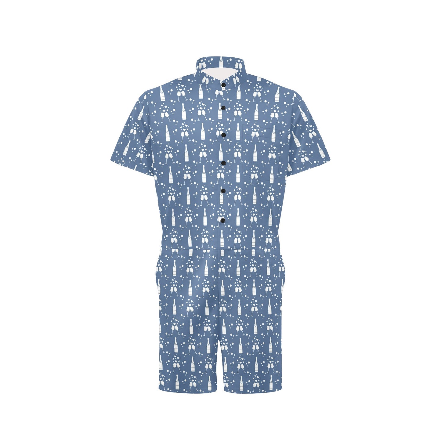 Champagne Pattern Print Design 05 Men's Romper