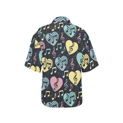 Music note Pattern Print Design A03 Women's Hawaiian Shirt