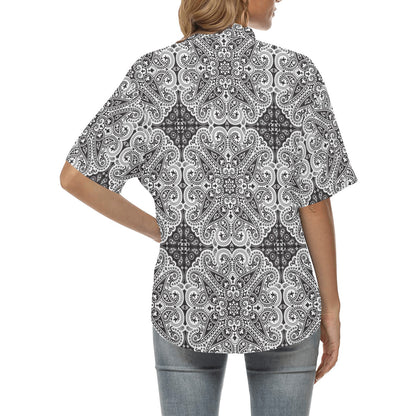 Bandana Print Design LKS309 Women's Hawaiian Shirt