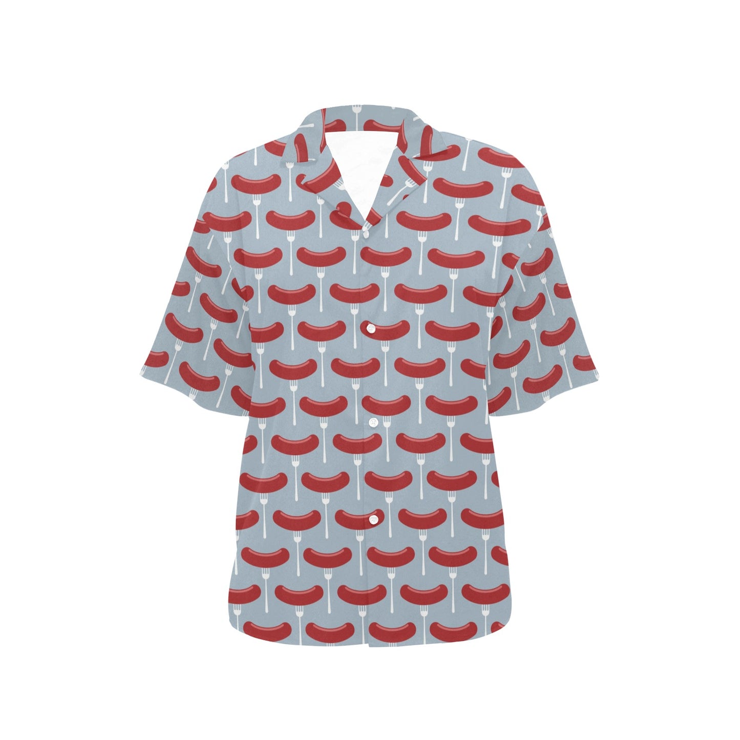 Sausage Print Design LKS301 Women's Hawaiian Shirt