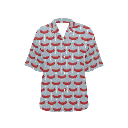 Sausage Print Design LKS301 Women's Hawaiian Shirt