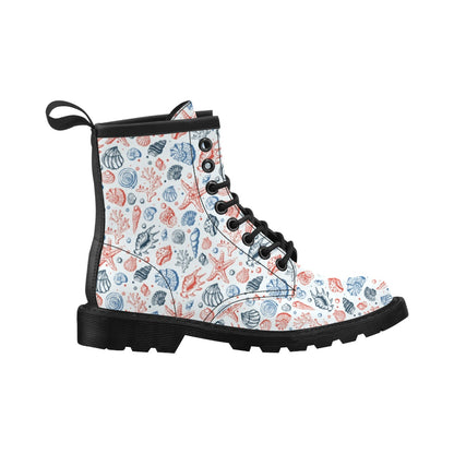 Seashell Print Design LKS307 Women's Boots