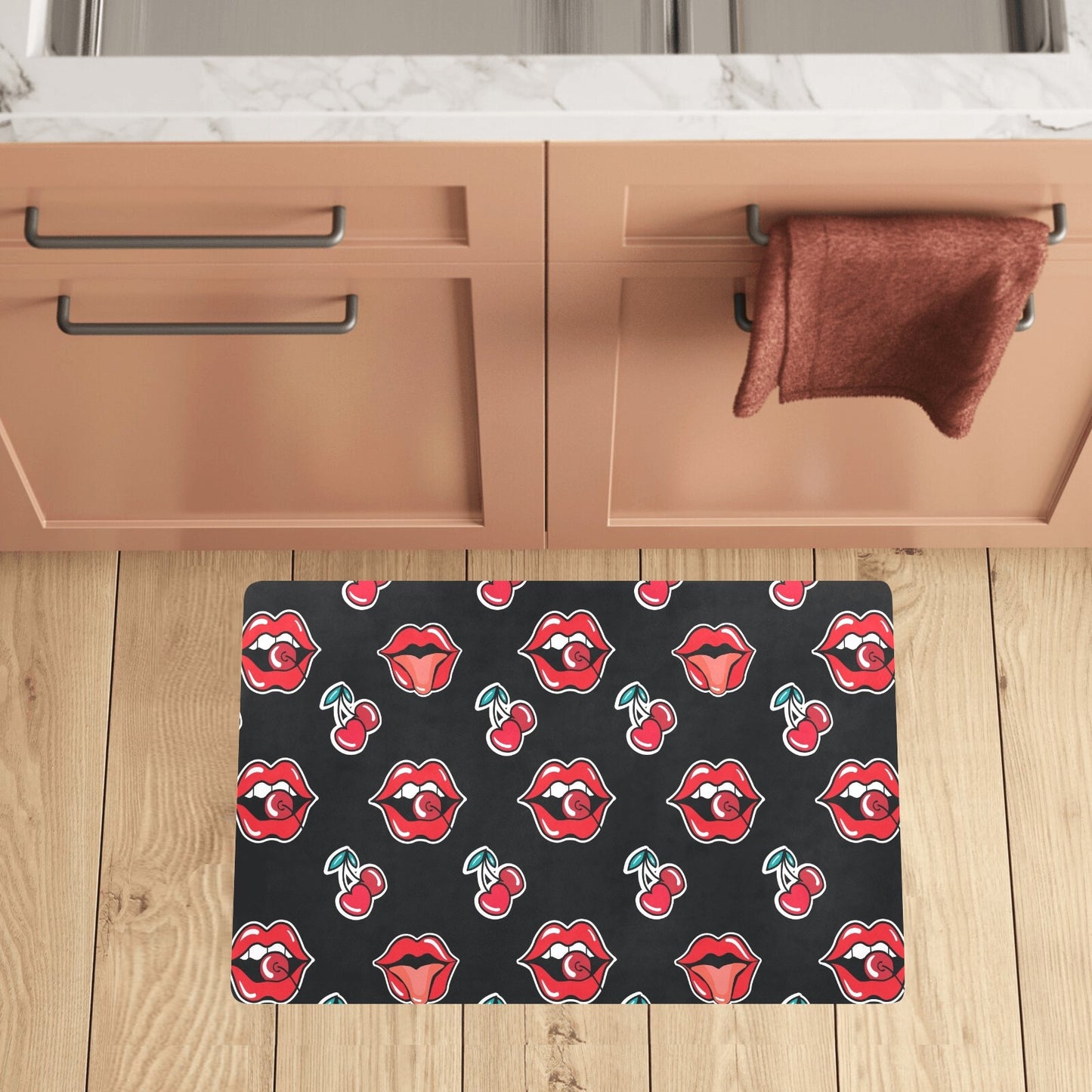 Cherry Pattern Print Design CH04 Kitchen Mat