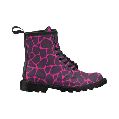Giraffe Pink Background Texture Print Women's Boots