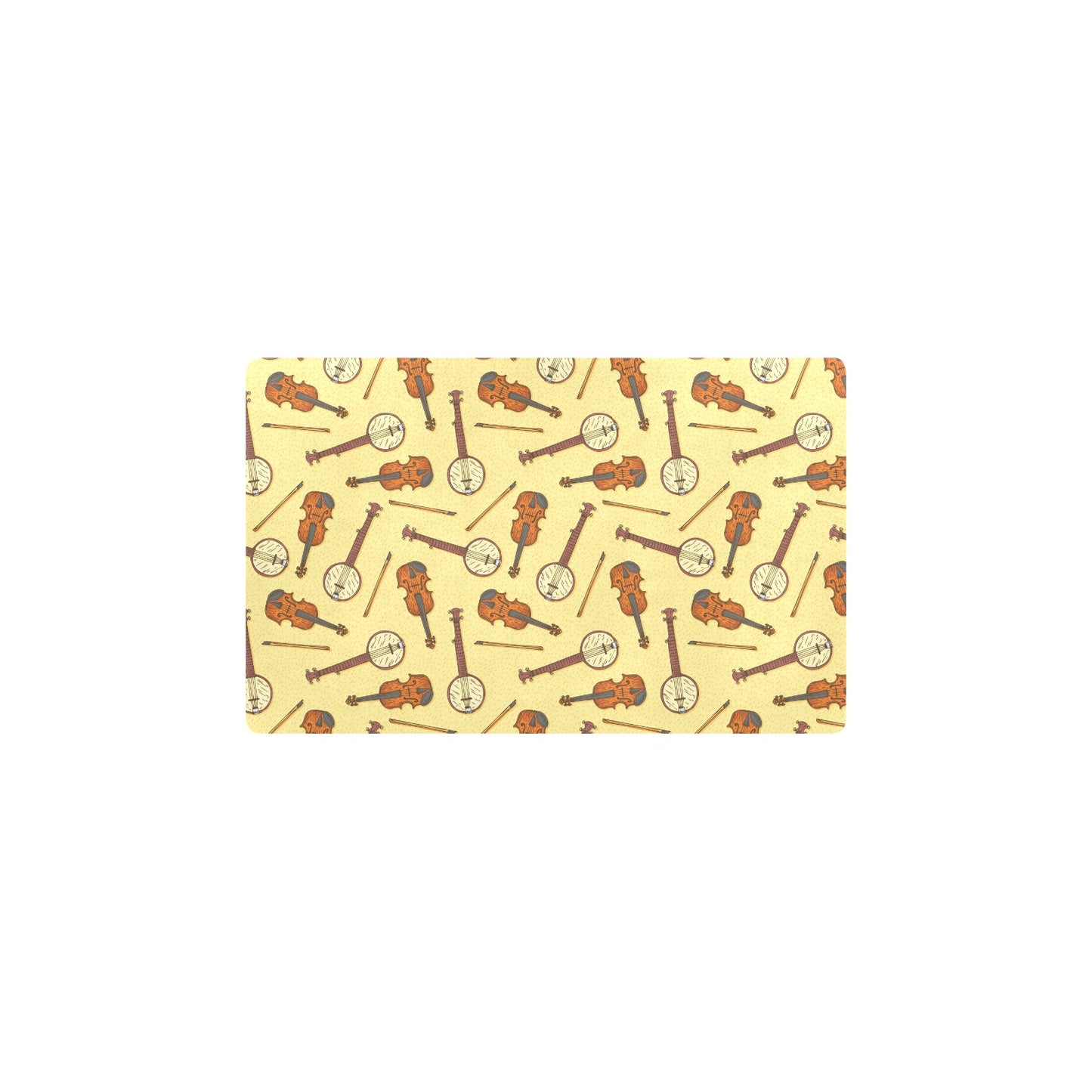 Banjo Violin Pattern Print Design 01 Kitchen Mat