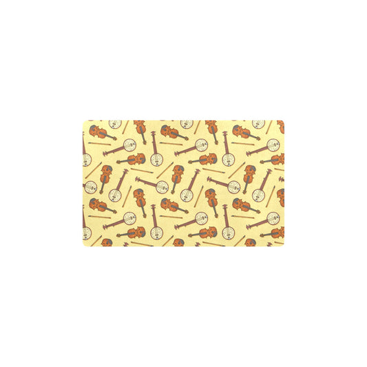 Banjo Violin Pattern Print Design 01 Kitchen Mat