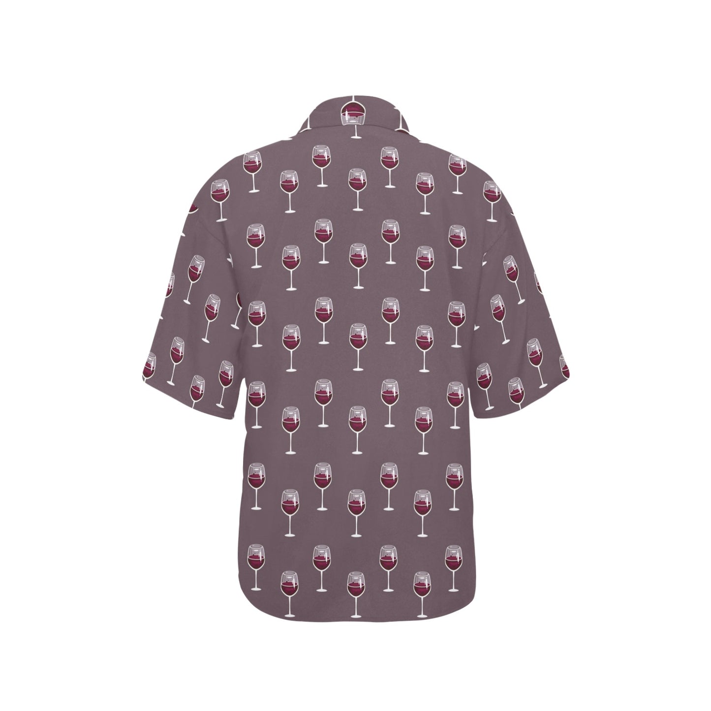 Wine Glass Pattern Print Design LKS305 Women's Hawaiian Shirt