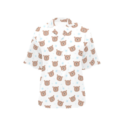 Bear Pattern Print Design BE02 Women's Hawaiian Shirt