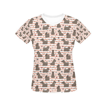 Scottish Terriers Print Design LKS3016 Women's  T-shirt