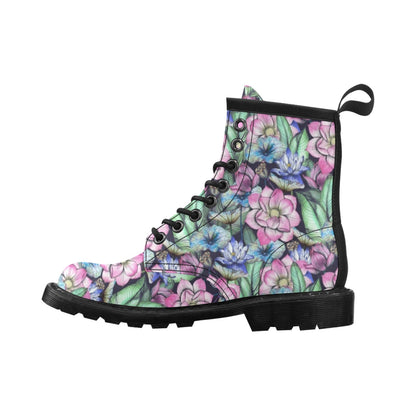 Water Lily Pattern Print Design WL07 Women's Boots