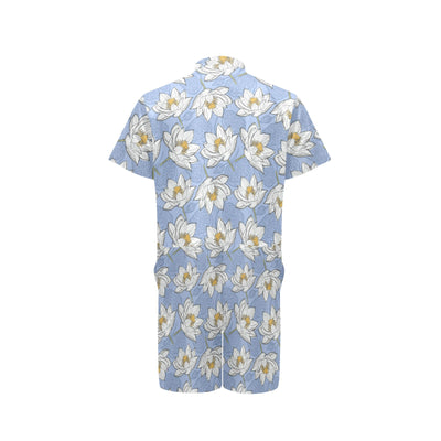 Lotus Pattern Print Design 04 Men's Romper