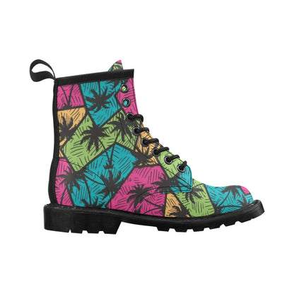 Palm Tree Pattern Print Design PT09 Women's Boots