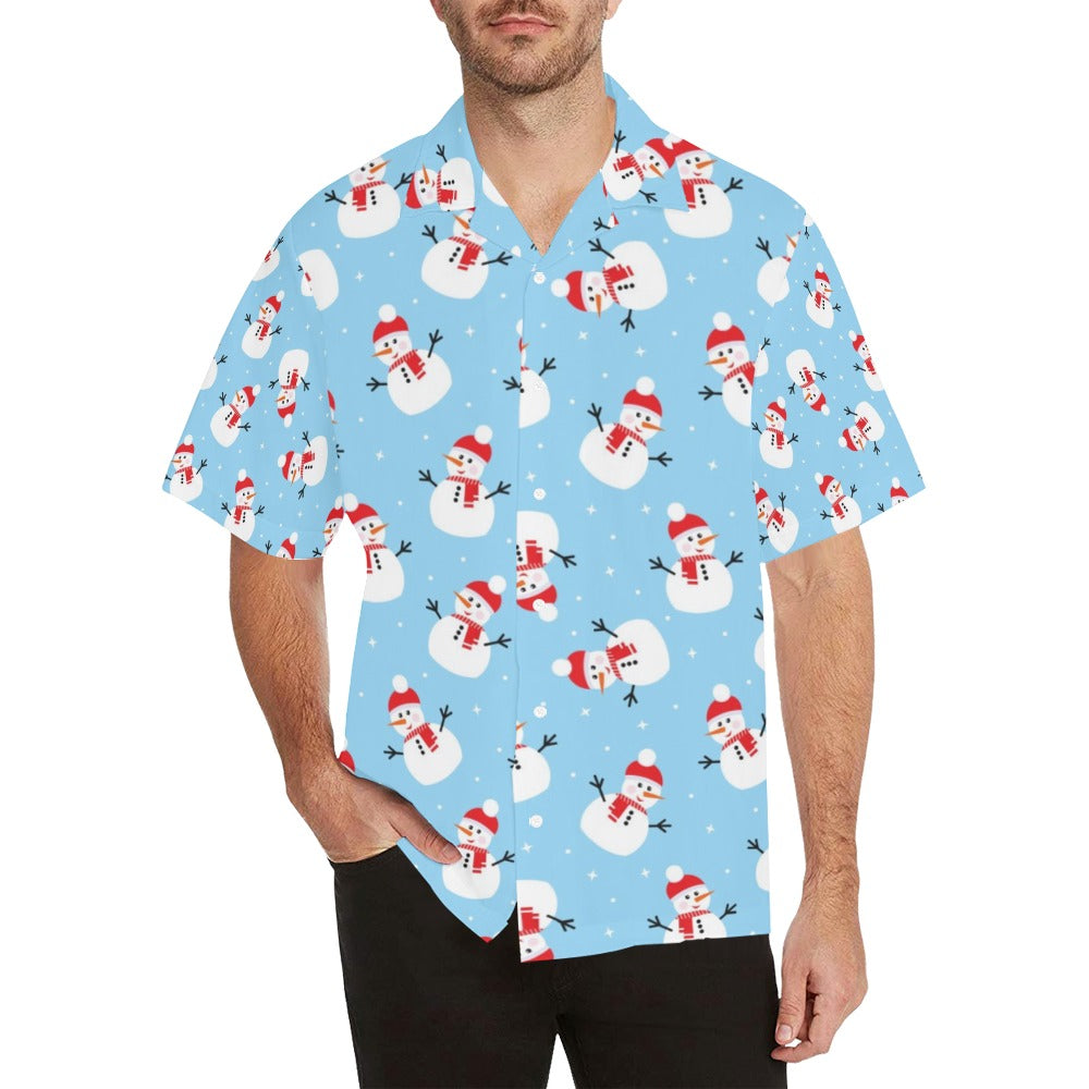 Snowman Print Design LKS305 Men's Hawaiian Shirt