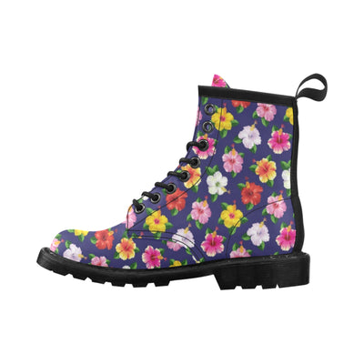 Hibiscus Colorful Print Design LKS301 Women's Boots