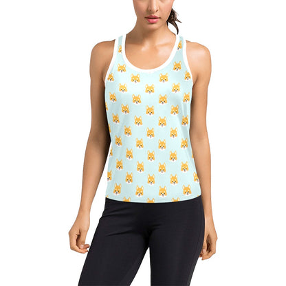Shiba Inu Print Design LKS301 Women's Racerback Tank Top