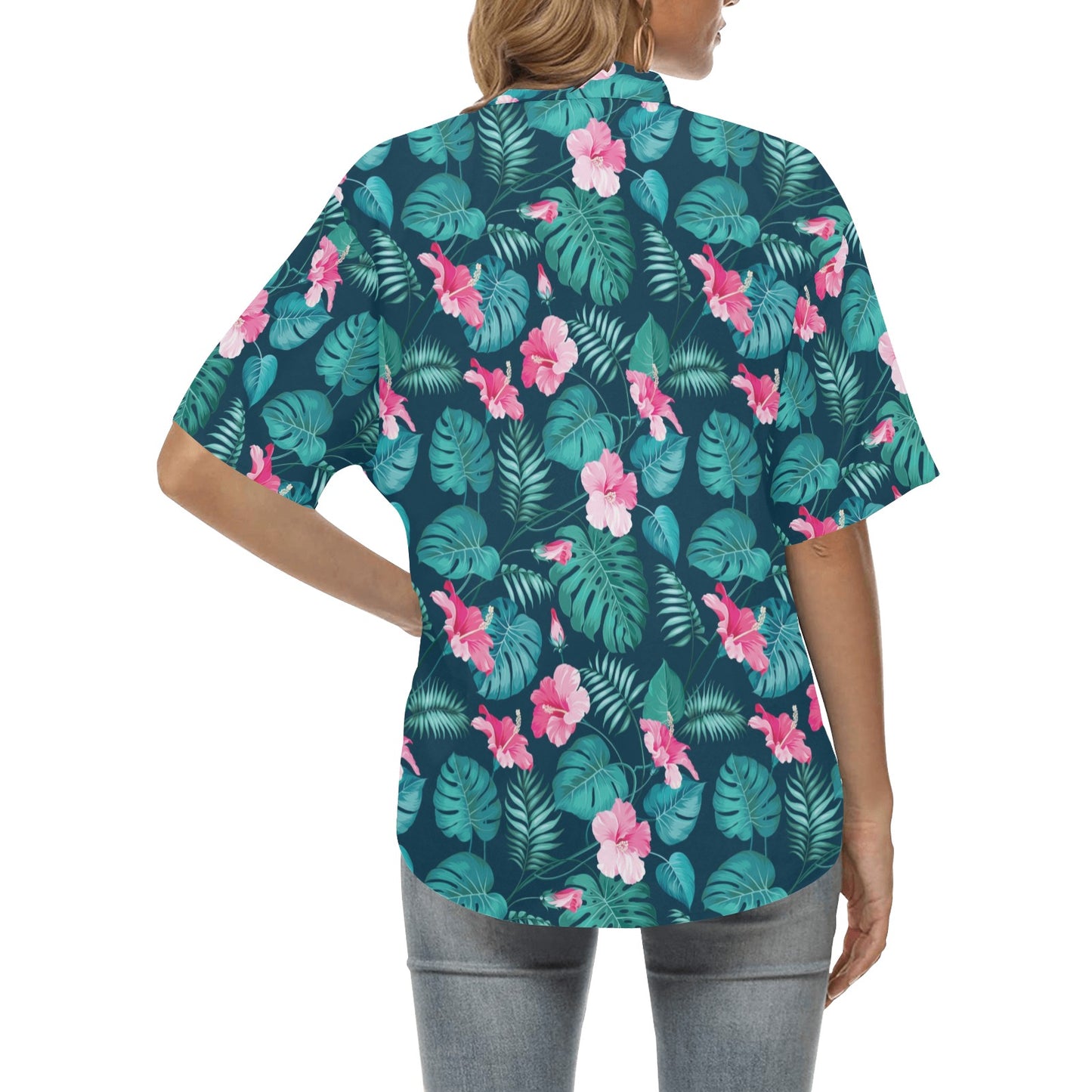 Summer Floral Print Design LKS301 Women's Hawaiian Shirt